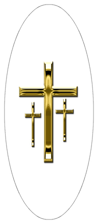 DA18 517 GD WT Gold 3 Crosses White Background